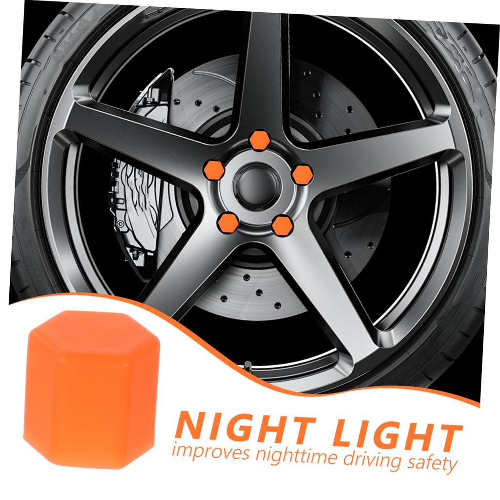 ETHZZLE Silicone Car Wheel Nut Cover 15mm Glow In the Dark Wheel Lug Nut