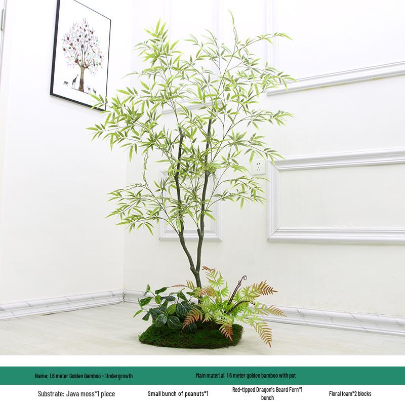 Bamboo Faux Green Plants and Flowers for Indoor Décor