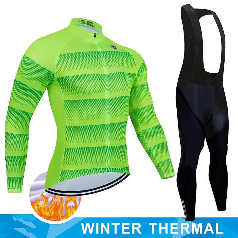 2026 Winter Fleece Warm Winter Thermal Fleece Cycling Jersey Set Man's Long Sleeves Cycling Kits Mountain Bike Jersey Road Bike Cycling Suit