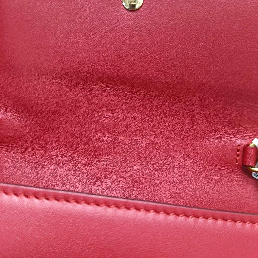 [Pre-Owned] Sylvie Gold Buckle Striped Web Chain Leather Mini Shoulder Bag - Excellent #MKHH80