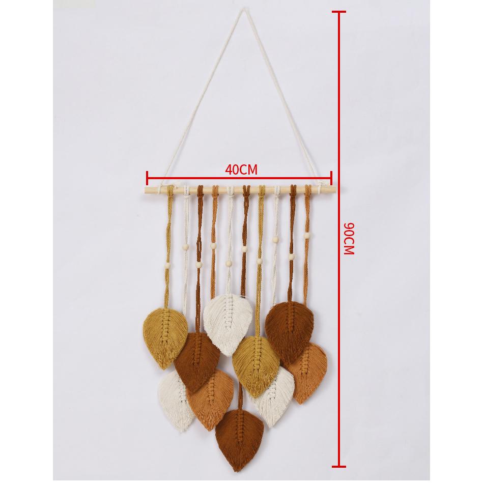 Лист макраме гобелен коричневый зеленый настенный гобелен в стиле бохо украшение дома макраме настенный домашний декор для гостиной эстетический подарок