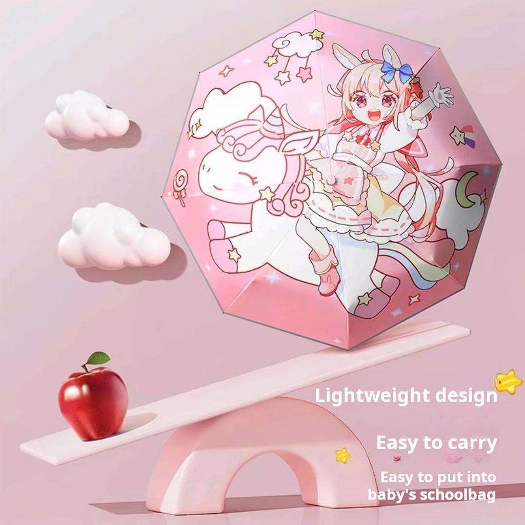 Детский автоматический безопасный зонт с механизмом защиты от обратного хода, всепогодная защита от солнца и дождя