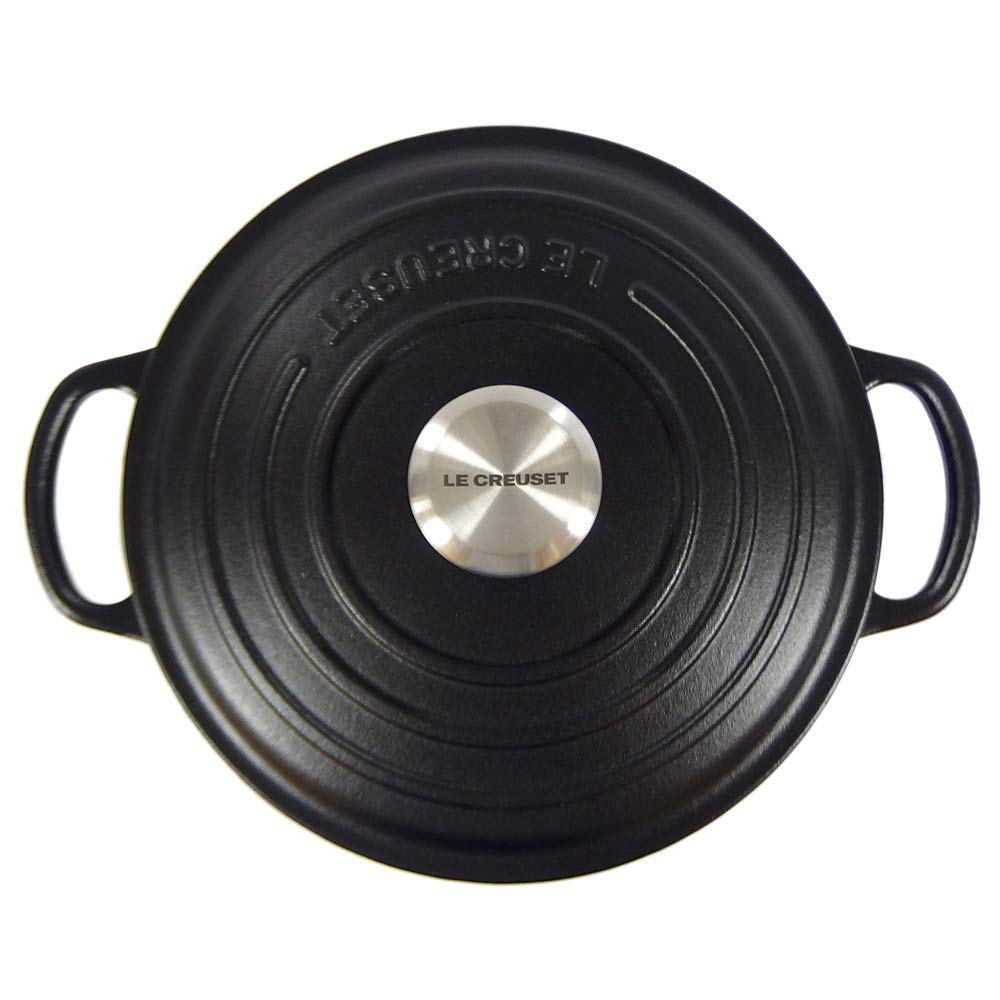 Горшок Le Creuset Cocotte Ronde Black 00 Creuset/Le Two-handed 21177-20см (Серебряная ручка) [Элемент]