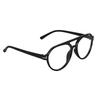 Dervin Clear Lens Oval Spectacle Frame for Men and Women (Black-White)