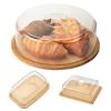 Bamboo Butter Dish with Lid Cake Display Server Tray Large Mini Cake Plate Holder Kitchen Storage Container Box Cheese Board Plates for Butter