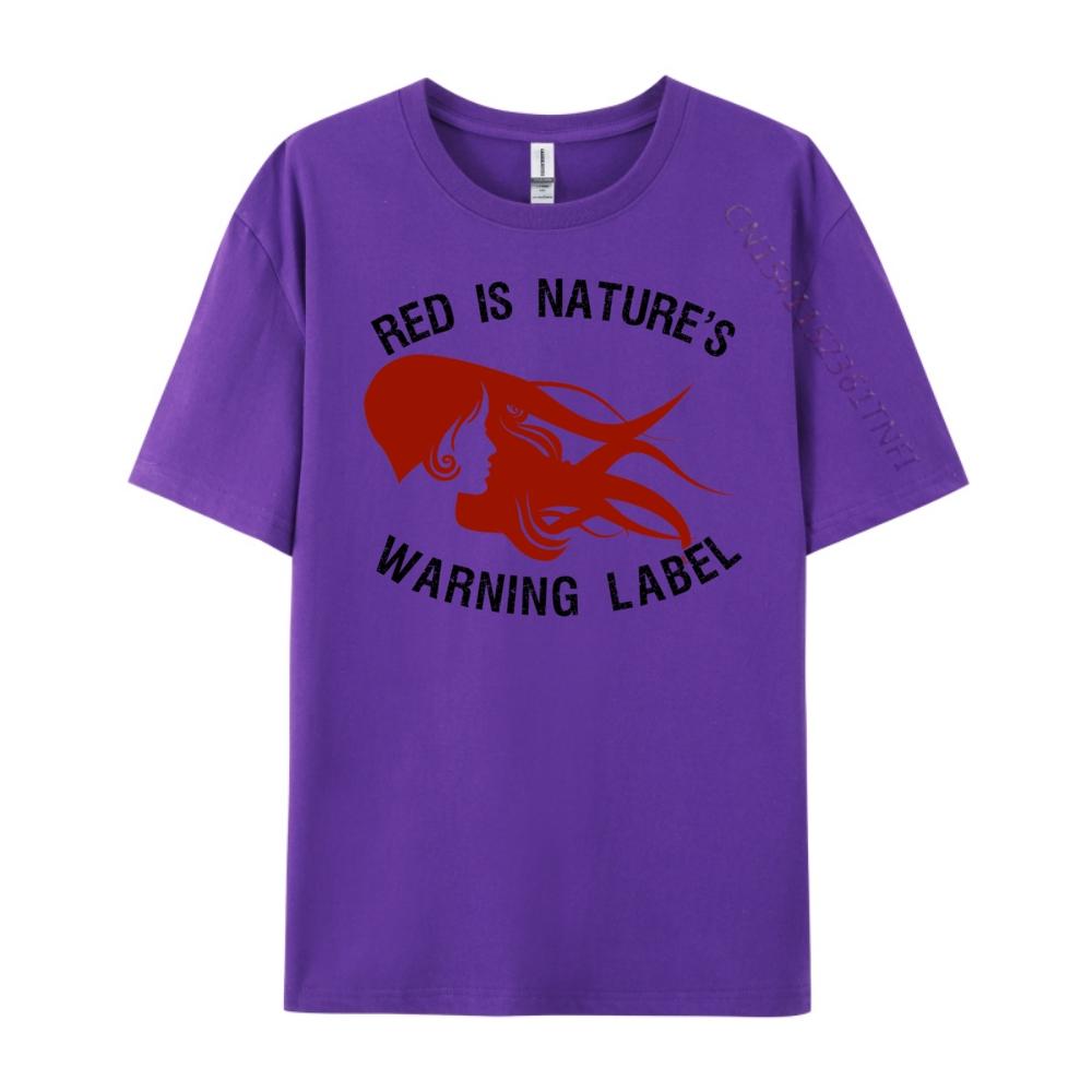 Red Is Nature Warning Label Red Hair 3d Printed T Shirts Camisetas De Hombre Graphic Tshirts Gothic Style Casual
