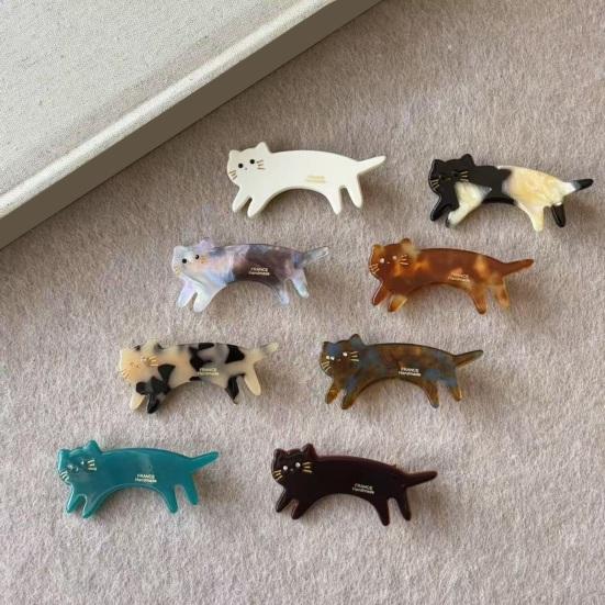 Заколка Мощная Нескользящая Зажим для Волос Трехмерная Форма Кошки Ацетатная Заколка для Волос Инструмент для Укладки Волос Аксессуар для Волос для Боковой Челки