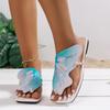 2024 Модные летние женские сандалии большого размера с цветными бабочками на плоской подошве, уличные пляжные тапочки, элегантная женская обувь