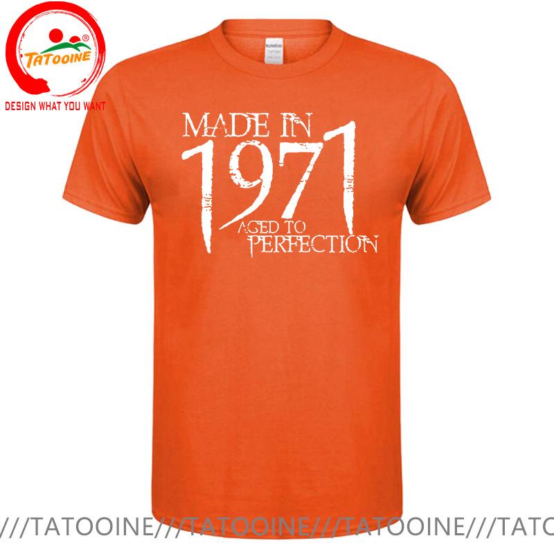 Рожден в 1971 году Большой размер 5xl 6xl Футболка Унисекс Футболка Мужская Летняя Сделано в 1971 году Выдержана до совершенства Футболка Унисекс Подарки на День Рождения Футболка