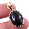 Подвеска из натурального черного оникса из стерлингового серебра 925 пробы в двух тонах 1,25 дюйма R8k38