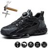 Steel Toe Anti-Puncture Safety Shoes Man Rotating Button Breathable Slip Resistant Tread Work Sneakers Construction Working Boots
