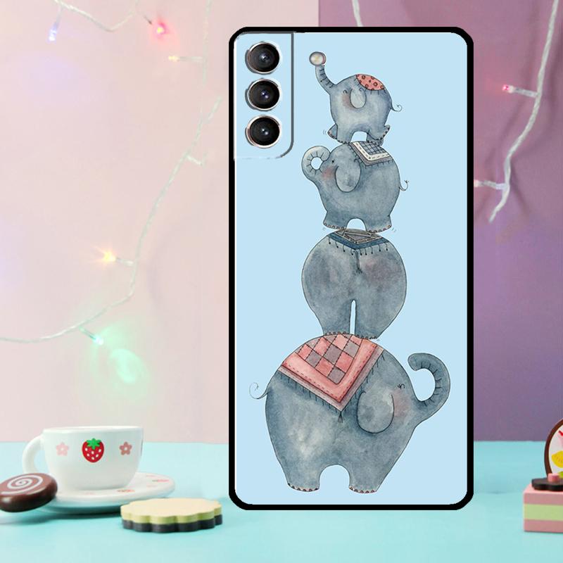 Cute Elephant Cartoon Phone Case For Samsung Galaxy S24 Ultra S20 S21 S22 S23 S25 Ultra S9 S10 Plus S24 FE Cover