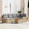 7-Piece Garden Sofa Set with Beige Cushions Poly Rattan, 2-Seater Garden Sofa with Beige Cushions 3359483