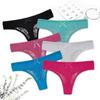 Sexy Women's Thong Transparent G-String Panties for Women Lace Underwear Solid Color Intimate Lingerie 6 Pcs/set