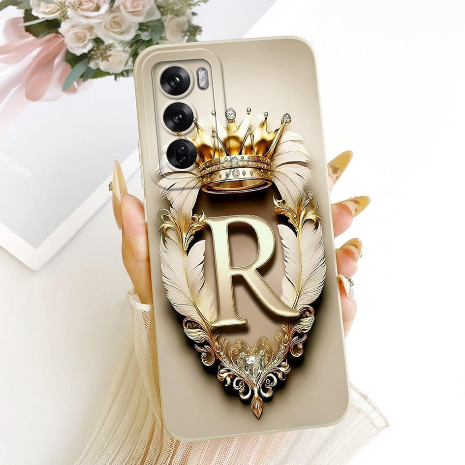For OPPO Reno 12 Case Reno 12 Pro Cover CPH2625 CPH2629 Fashion Letters Crown Soft Matte Silicone Fundas For Reno12 Pro 5G Shell