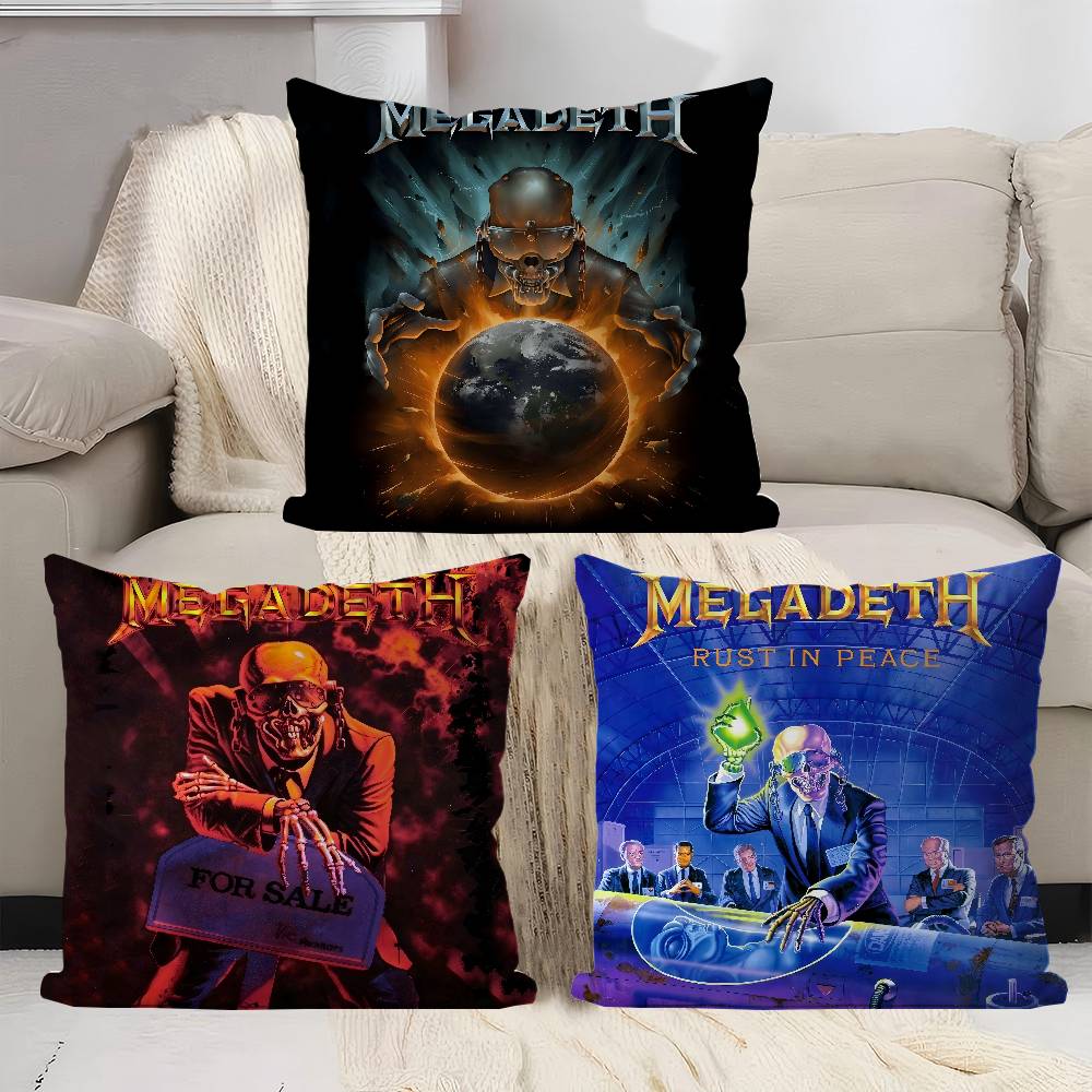 Тяжелый металл рок-н-ролл музыка Megadeths Персонализированное фото Текст Домашние декоративные подушки Бытовые подарки 45x45см