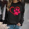 Women Round Neck Sweatshirts Fashion 3d Print Animal Dog Paw Girls Oversized Tracksuits Pullover Long Sleeves Clothing Coats