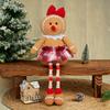 Рождественская кукла большого размера, плюшечный пряничный человечек, фигурки мальчика и девочки в поварском колпаке, украшение с бантом, для окна, праздничное рождественское украшение
