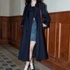 Plus Size Spring Autumn Long Elegant Chic Trench Coat for Women Drawstring Waist Double Breasted Jacket