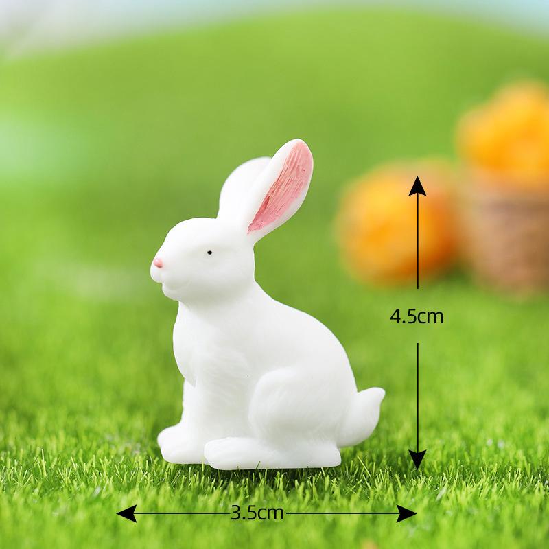 Пасхальный Милый Кролик Зайчик Украшение Миниатюрные Фигурки Морковь Смола Мини Зайчик Ландшафтное Украшение для Пасхальной Вечеринки