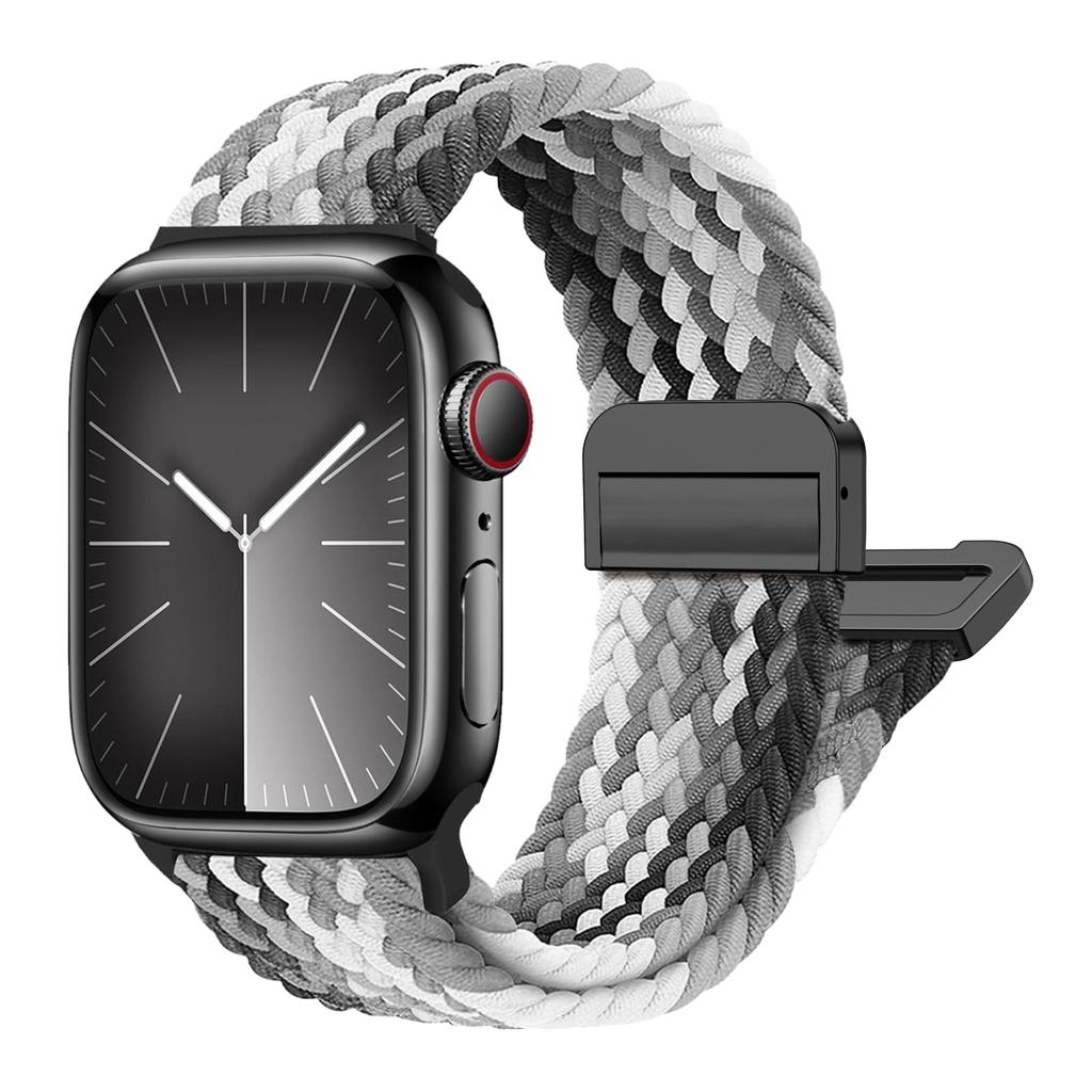 For Apple Watch Bands ultra 3 49 44mm 40mm 45mm 46mm 41mm Black Unity Bracelet iWatch series 10 11 se 8 9 Magnetic Braided Strap