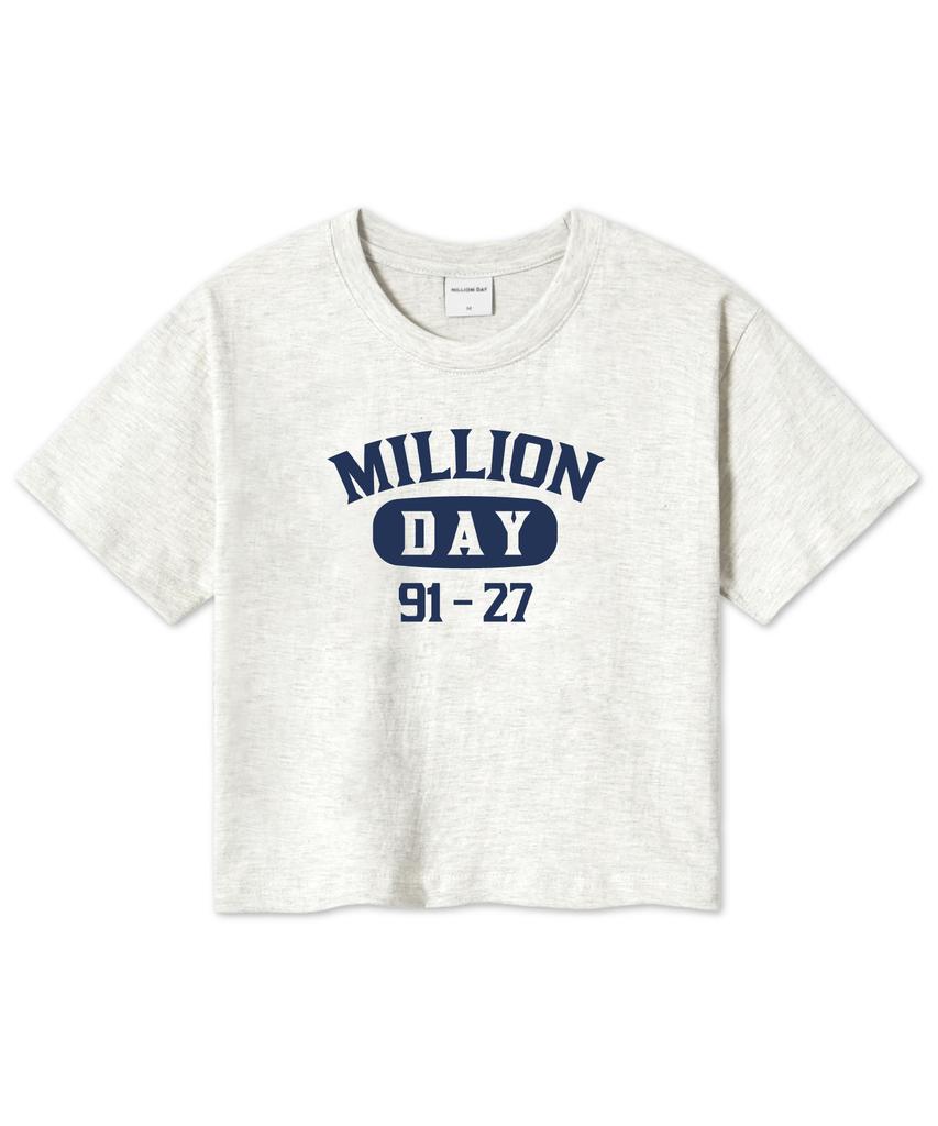 MILLION DAY Миллион 91-27 Укороченная футболка с коротким рукавом
