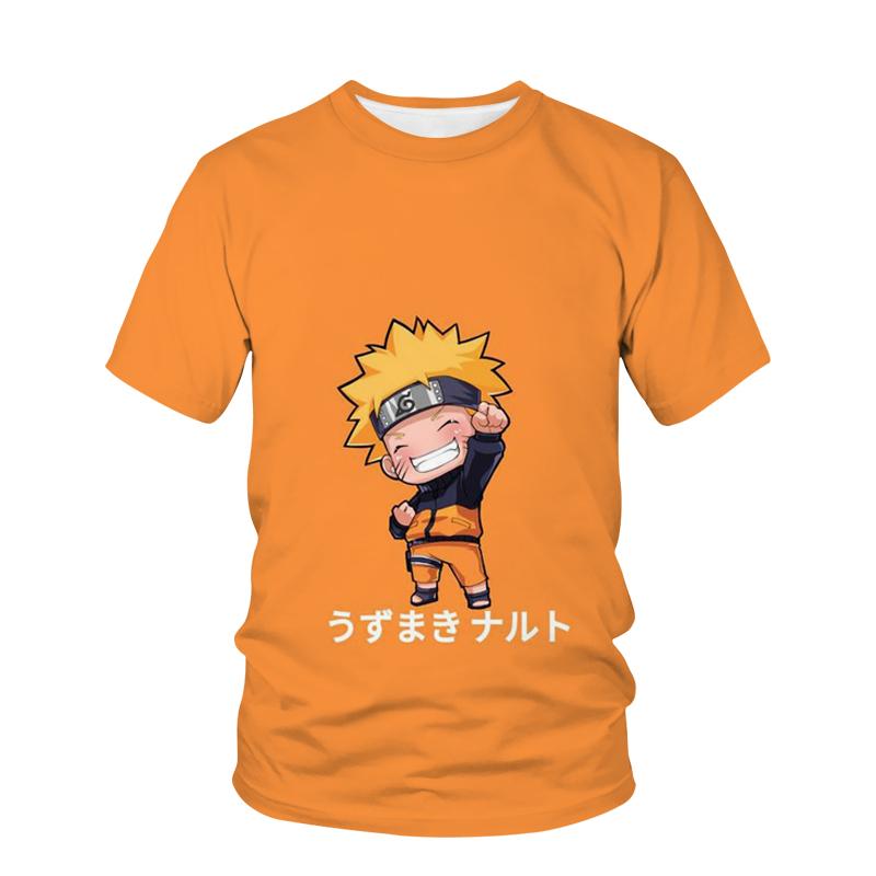 Летний топ с круглым вырезом и 3D-принтом Наруто, модная повседневная футболка с коротким рукавом для детей и мальчиков
