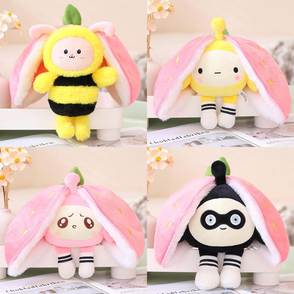 Клубничная Пчела Кролик Плюшевая Игрушка Трансформируемая Кукла для Девочек