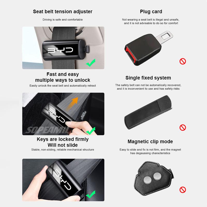 For BYD Atto 3 Tang F3 E6 Yuan Plus Song Max F0 Qin G3 I3 Han Car Safety Belt Fixator Seat belt clip Position Limiting Clamp