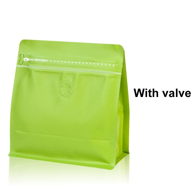 TETP 50pcs Aluminum Foil Coffee Beans Bags Sealed for Tea Powder Food Nuts Packaging Stand-Up Zipper Pouches With Air Valve