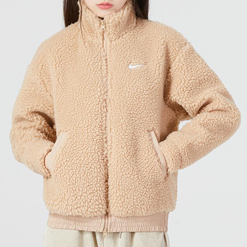 Nike Nsw Swsh Плюшевая куртка с воротником-стойкой Женская верхняя одежда Желтый DR5629-200