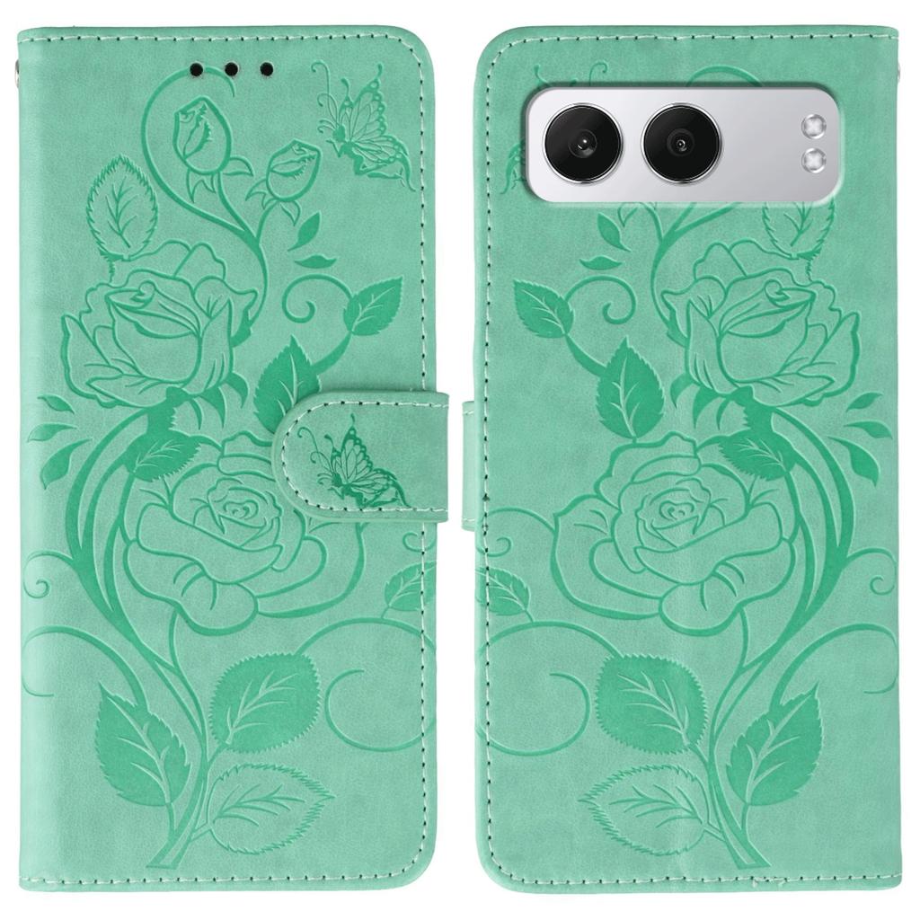 For OnePlus Nord 4 Case Wallet Stand Imprinted Rose Butterfly PU Leather Phone Cover