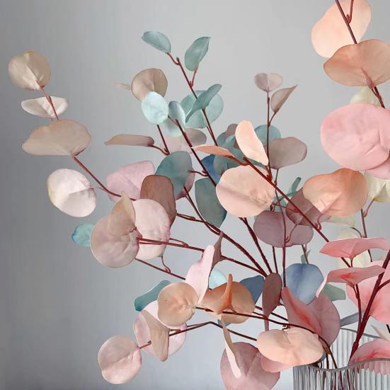 Искусственные цветы эвкалипта, декоративное свадебное украшение, искусственный шелковый цветок, венок своими руками, имитация листьев растений для сада