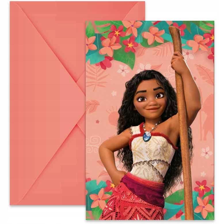 Zaproszenia Z Kopertami Vaiana 2 Moana Ii Disney Party Urodziny 6Szt.