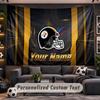 Wall Hanging Tapestry Custom NamePittsburgh Steelers Pattern Personalized Printed Fabric Wall Decor