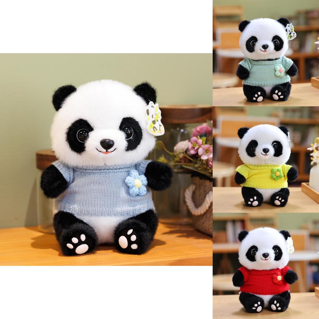 Adorable 25cm Cute Panda Plush Toy With Soft Short Fur Ideal For Kids Birthday Gifts