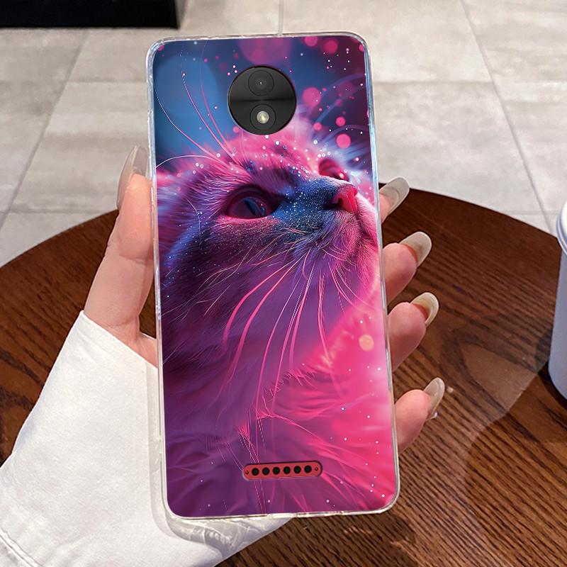 Чехол Для Motorola Moto C Plus Чехол Эстетичный Милый Кот Астронавт Прозрачный Мягкий Силикон Задняя Крышка Moto C CPlus Чехол для Телефона