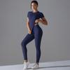 Auroth Short Sleeve Yoga Suit Women Fitness Sportswear Slim Crop Top Hip Lift Leggings Yoga Set