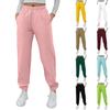Women's Fashion Sport Solid Color Drawstring Pocket Casual Sweatpants Pants