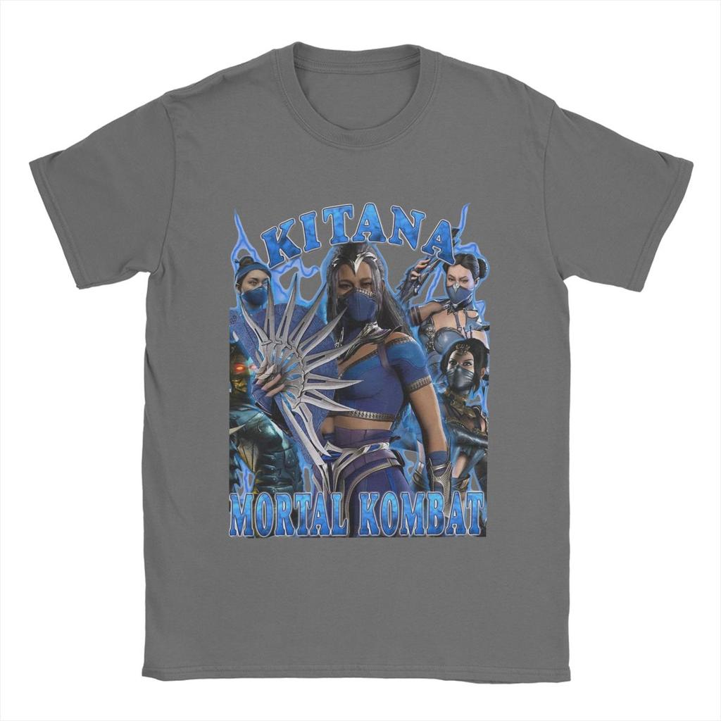 Мужская футболка Mortal Kombat 1 Kitana Винтажная футболка из чистого хлопка Футболка с коротким рукавом Футболки с круглым вырезом Одежда с графическим принтом