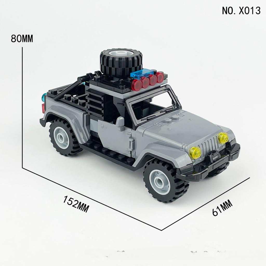 X001 X010 X012 X013 Jeep SUV Police Car Pickup Car Model Small Pellet Building Blocks Toy Car