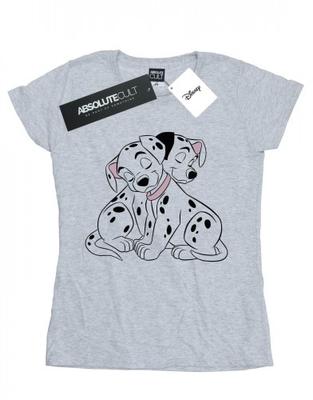 Женская/дамская хлопковая футболка 101 Dalmatians Puppy Love