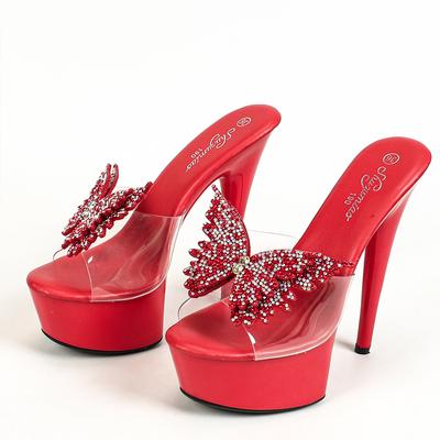 Подиумная модель, женские летние сандалии на тонком каблуке, на высоком каблуке, пикантные черные непромокаемые босоножки на платформе на очень высоком каблуке с бантом и кристаллами для женщин, лето LFD