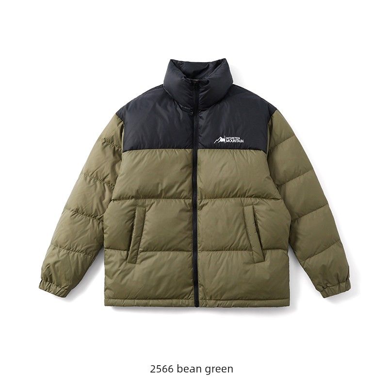 Sports Stand Collar Contrast Color Jacket down Jacket Men's Winter Thickened Fashion Brand Cotton-Padded Coat Outwear Export Men's Cotton Clothes