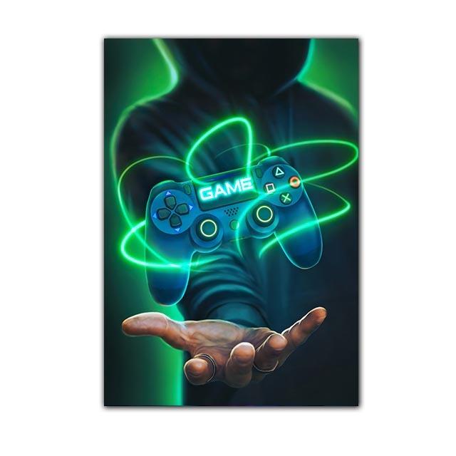 Игра на стене, печать плакатов, настенное искусство, игровой плеер, картина на холсте, игровой плеер