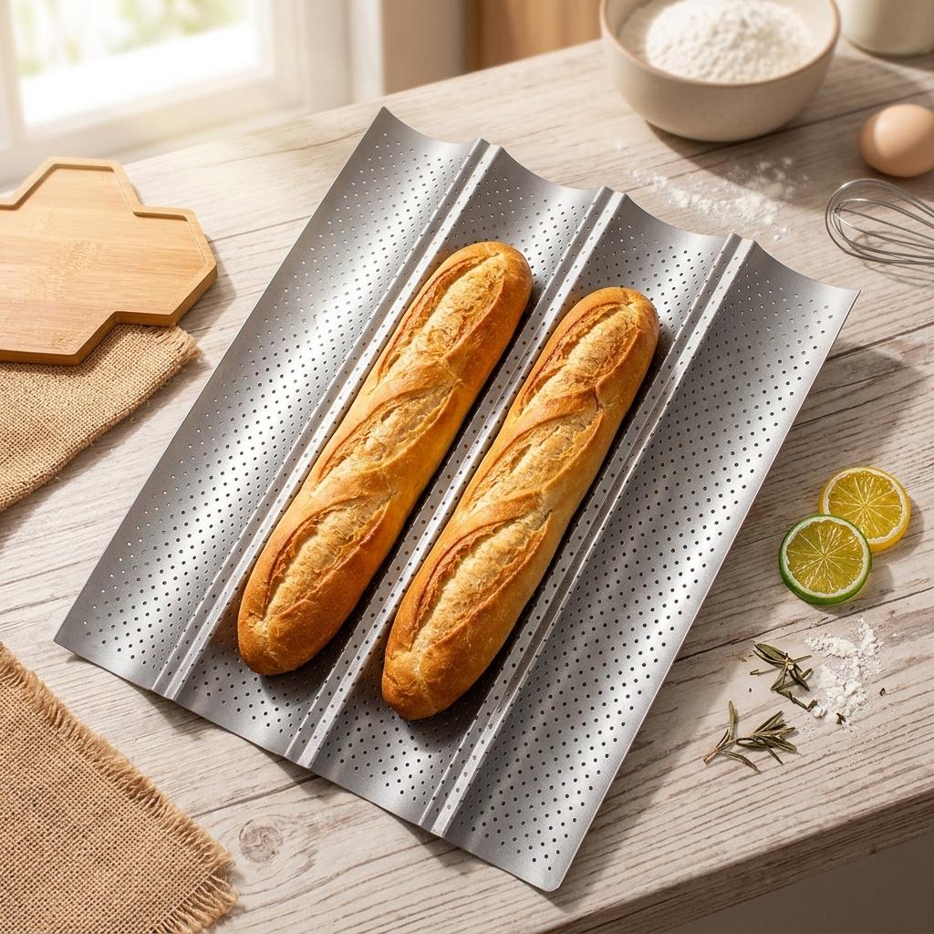 Baguette-Cake Pan Non Stick Baking Mold for Home Use with Aluminum Alloy and Food Grade Coating