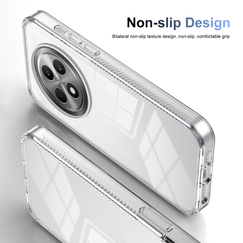 KEYSION Прозрачный чехол для телефона OPPO Reno12 F 5G Мягкий ТПУ+ПК Нескользящий HD Прозрачный Ударопрочный Чехол для телефона для OPPO Reno 12F 5G
