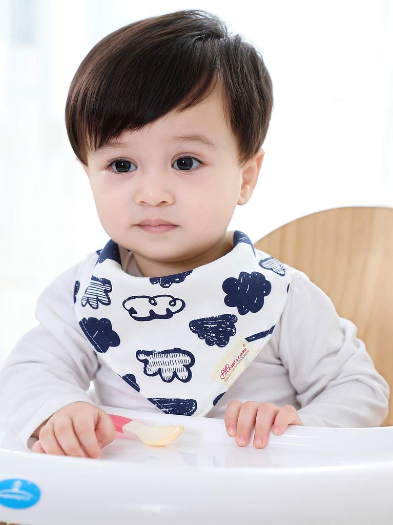 Tobewell Baby Boy Triangle Baby Shower Mealtime Baby Mouth Newborn Soft Set of 6 Bibs, Bandanas, Gifts, Aprons, Bibs, Wipes, Sizes, Cotton,