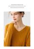 Lekasha Cashmere Cable Knit V-Neck Loose Base Layer Shirt