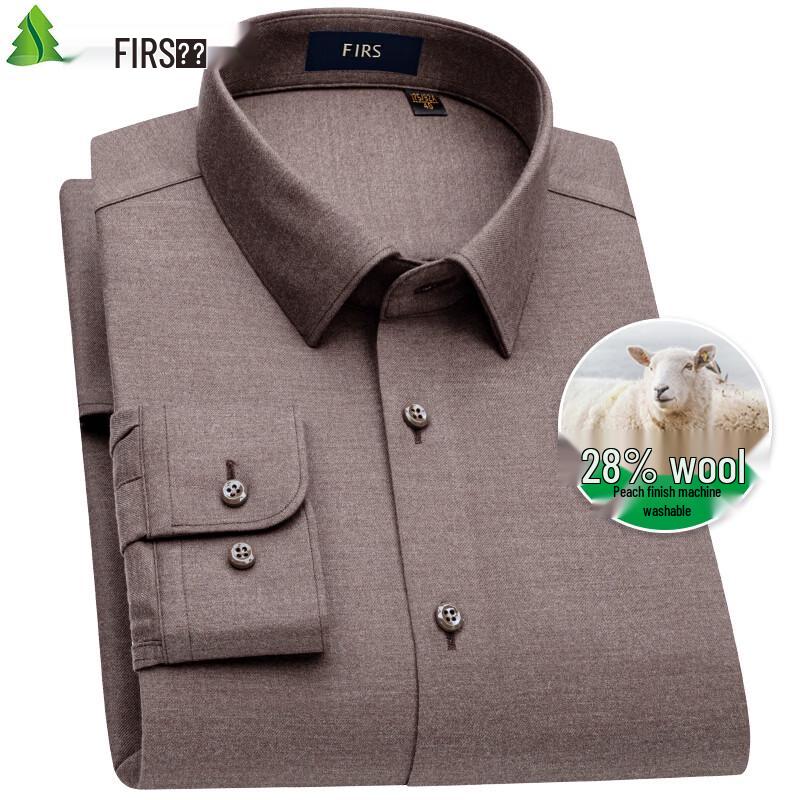 Мужская рубашка FIRS с длинным рукавом в стиле business casual (28% Шелк Шерсть)